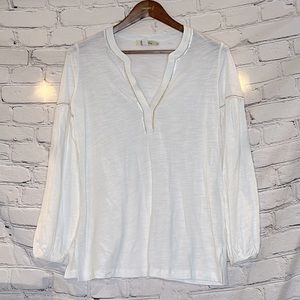 Aryeh White & Gold Long Sleeve Top Size Small Excellent Condition